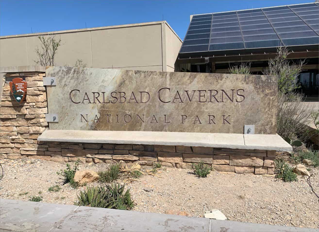 A sign for Carlsbad Caverns National Park.